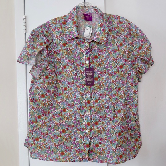 Simons Liberty of London Fabric Blouse - Butterfly Sleeves - XL - Picture 1 of 12